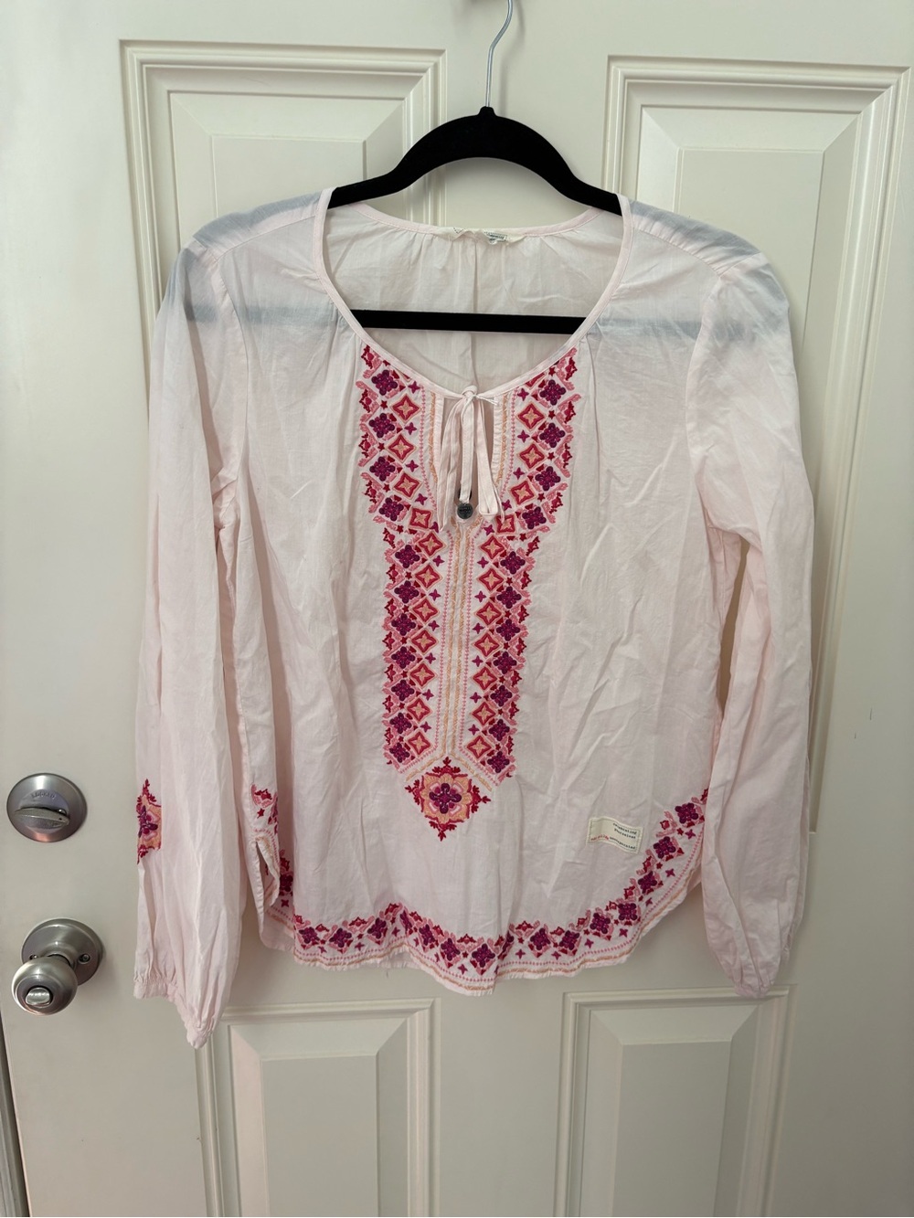 Odd Molly Embroidered Long Sleeve Peasant Top Size S (1)